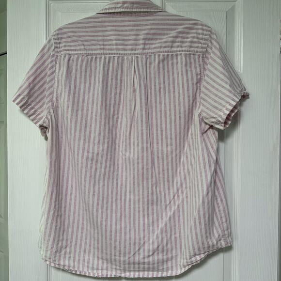 BDG Urban Outfitters Women's Pink Striped Button Up Shirt Size Large - Picture 8 of 9